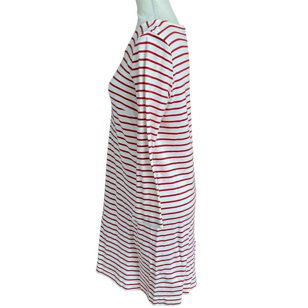 J.Crew Factory Red White Stripe Shift Dress Small Nautical Cotton Knit - Picture 7 of 12